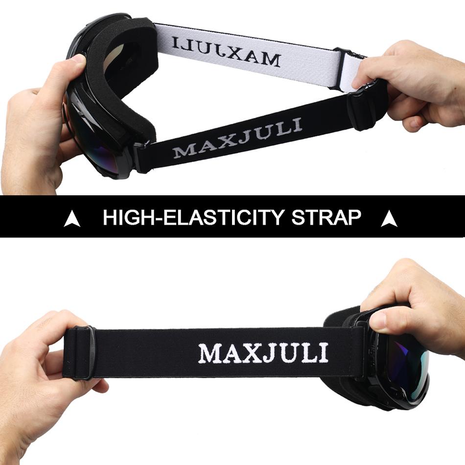 Maxjuli Ski Brille UV-Schutz Anti-Beschlag Schneebrille für Herren Damen Jugend M1