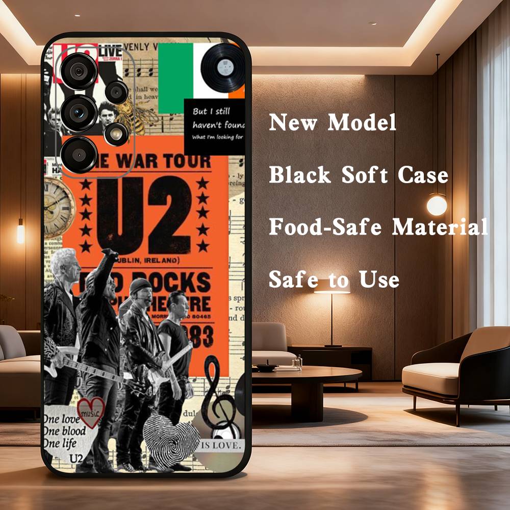 Band U2 Pop Phone Case For Samsung Galaxy A73,31,32,72,41,J7,8,9,53,52,71,22,Note Soft Black Silicone Cover