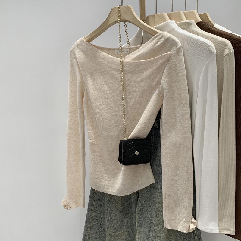 Korean Style Pink Draping Collar Knit Top for Women - Autumn/Winter 2025 New Arrival