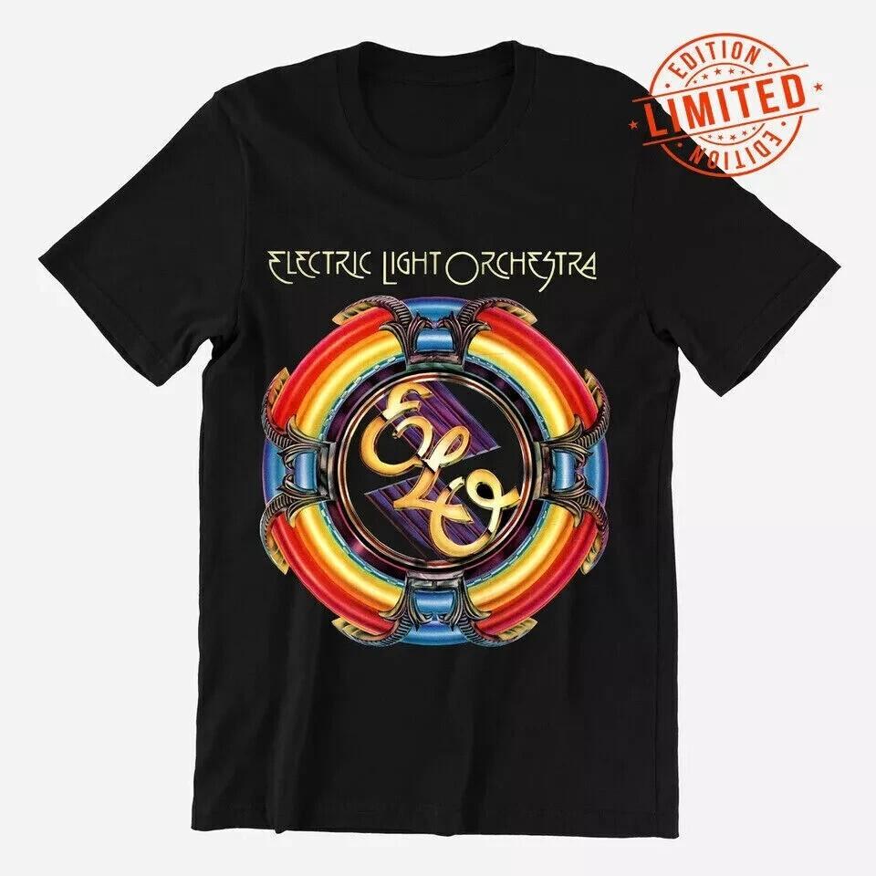 Хлопковая черная футболка унисекс с логотипом группы Electric Light Orchestra ELO, все размеры L