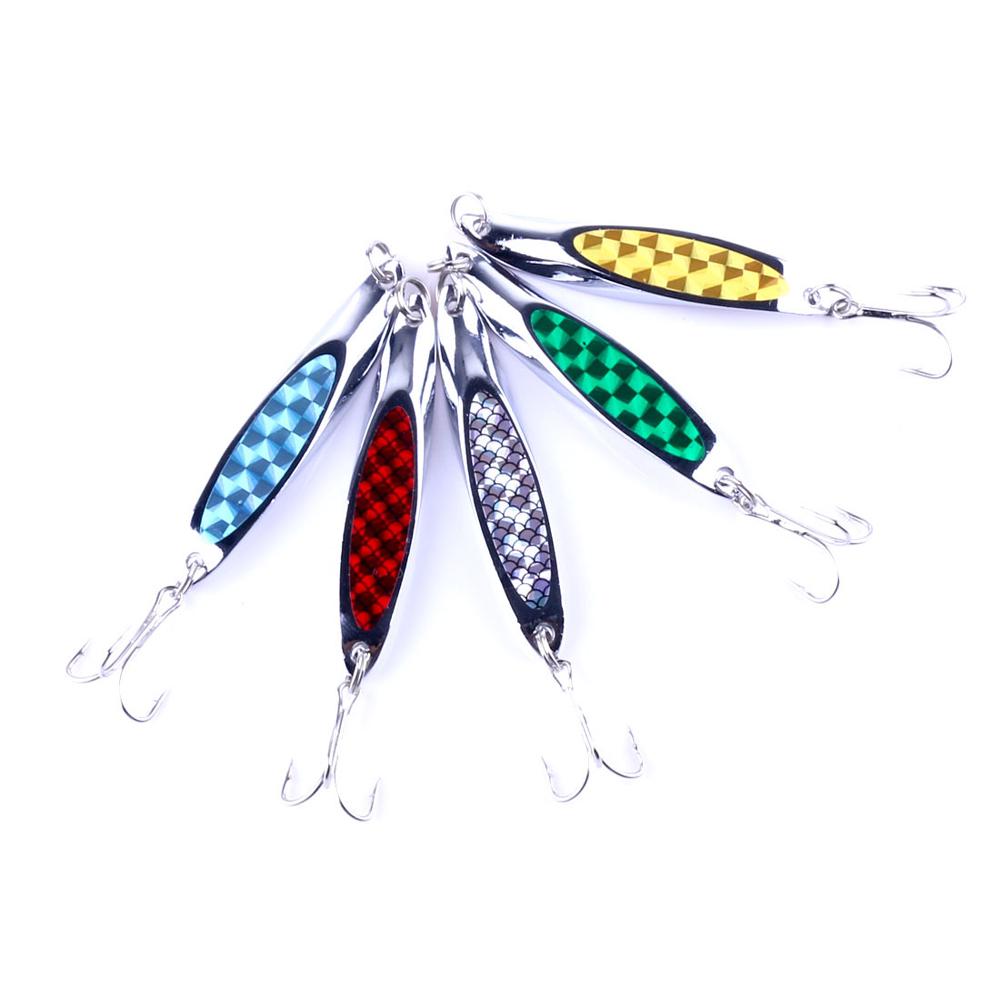 5PCS Metal Spinner Spoon Trout Fishing Lure Hard Bait Sequins Artificial Bait Spinner Fishing Lure