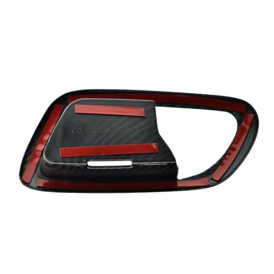 Carbon Fiber Look Inner Door Handle Bowl Cover For Jeep Grand Cherokee 2011-