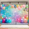 The Vibrant Balloons and the Background Fabric for the Starry Party Are Made of Durable Polyester Fibers.
