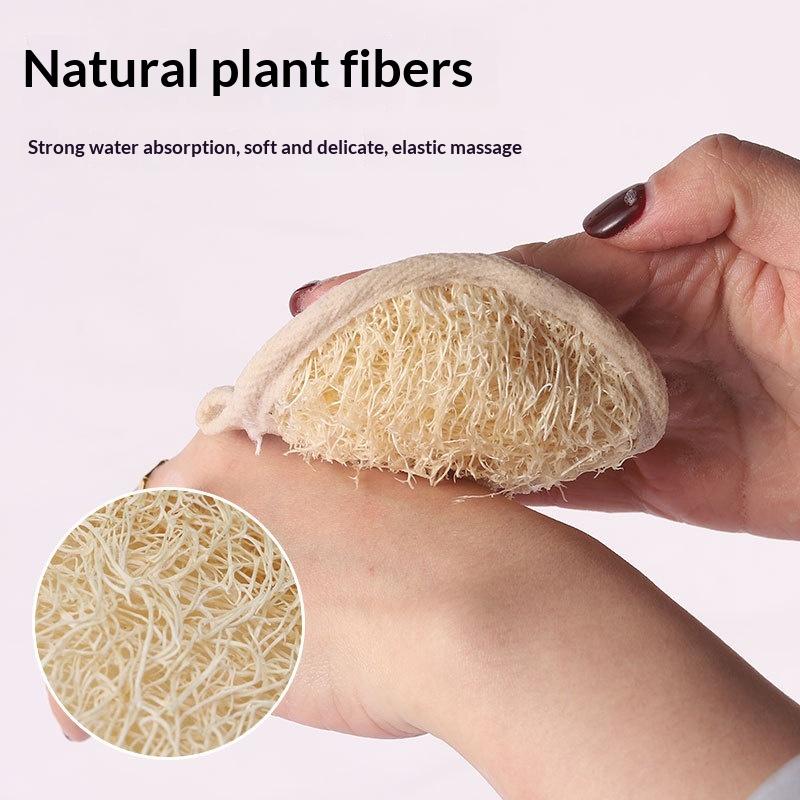 Natural Loofah Exfoliating Facial Puff 1Pcs Soft Skin-Friendly Wash Sponge Portable for Daily Makeup Cleansing