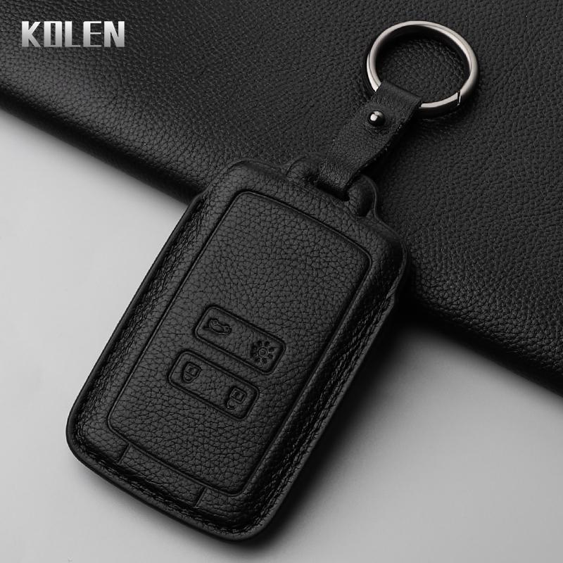 Genuine Leather Car Card Key Case Cover Shell For Renault Koleos Captur Megane Clio Scenic Talisman Arkana For Dacia Sandero Fob