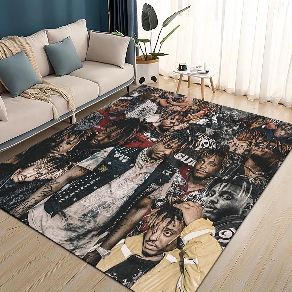 HD Juice WRLD 999 3D Legend Rapper Star Rug Carpet for Living Room Bedroom Home Decor,kids Play Non-slip for Sofa Doormat