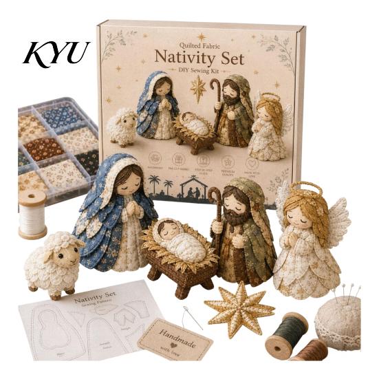 Σετ Δημιουργίας Σκηνής Γεννήσεων Patchwork DIY, Σετ DIY, Διακοσμητική Τέχνη Ραψίματος Υφασμάτων για Μανδύα, Θρησκευτικό Κουβερτοκέντημα, Χειροποίητη Διακόσμηση Σπιτιού Χριστουγέννων