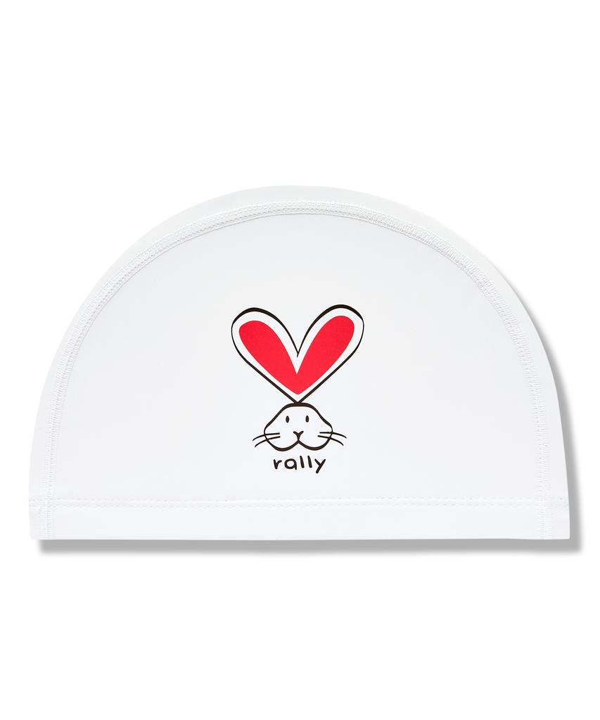 Laelliseupocheu [Qruc308 Red] Heart Rabbit Urethane Coated Swim Cap Red
