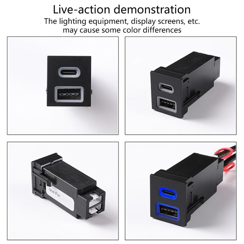 Universal Car Phone Chargers For Vehicle With USB Type C Ports 36W Output Quick Charge Function Charging Adapter
