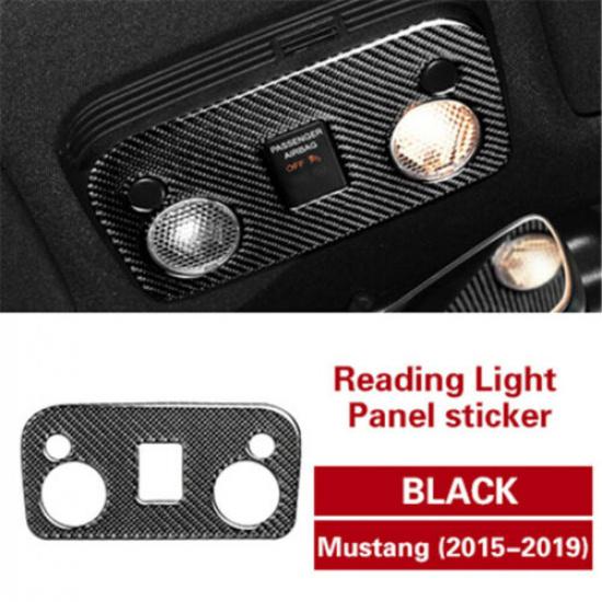 Carbon Fiber Style Car Ide Reading Light Lamp Trim For Ford Mustang 2015-