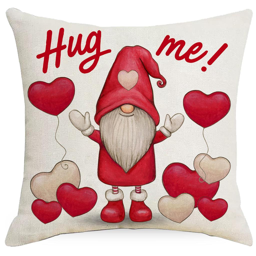 New Valentine's Day Linen Printed Pillow Cover Love Couple Truck Home Sofa Cushion Cushion Cover