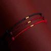 1 szt. Ręcznie pleciona czerwona bransoletka sznurkowa Miedziany szczęśliwy koralik Sznurowana bransoletka dla pary Prosta klamra Etniczny oryginalny damski dodatek