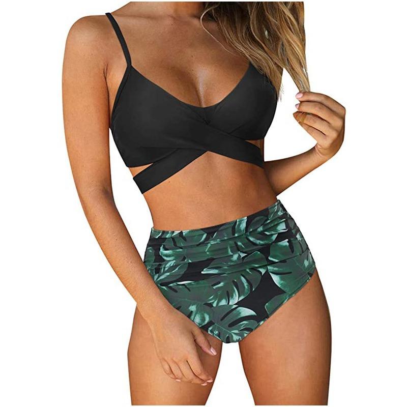 Summer Sexy Sleeveless Halter Split Swimsuit Bikini