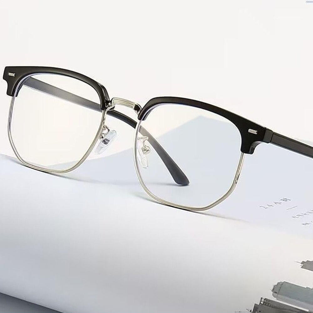 Vintage Browline Anti-Blue Light Reading Glasses Men Women Retro Half Frame Presbyopic Eyeglasses Computer Optical Spectacles