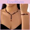 Blood Drop Tassel Bat Pendant Necklace Set With Bat Charm For Men And Women