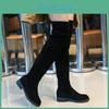Overtheknee Hightube Boots Women Laceup Are Thin Flat Bottom Stretch Boots Women Plus Cashmere