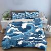 Ocean Wave Pattern Decor Set Multiple Sizes Kid's and Adults' Bedroom Exquisite 3PC Bedding Set Gift