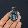Tree Of Life Blue Flash Labradorite Handmade Pendant, Natural Gemstone Jewelry, 999 Copper Wire Wrapped Pendant Jewelry, For Gift