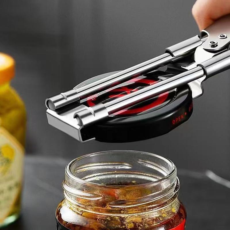 Adjustable Multi-Function Bottle Opener Stainless Steel Lids Off Jar Opener Labor-Saving Screw Can Opener For Kitchen Tools