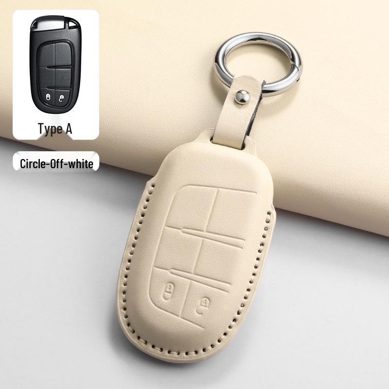 Leather Car Key Holder for Jeep Compass and Dodge Renegade