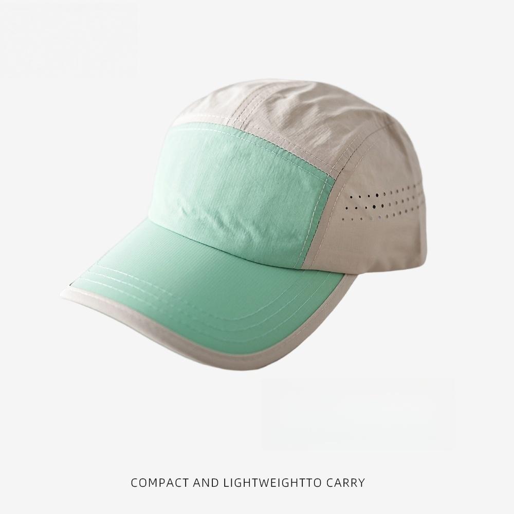 UPF50+ Quick Dry Baseball Cap Color Block 5 Panel Hat Breathable Outdoor Sports Running Sun Protection Men Women Caps