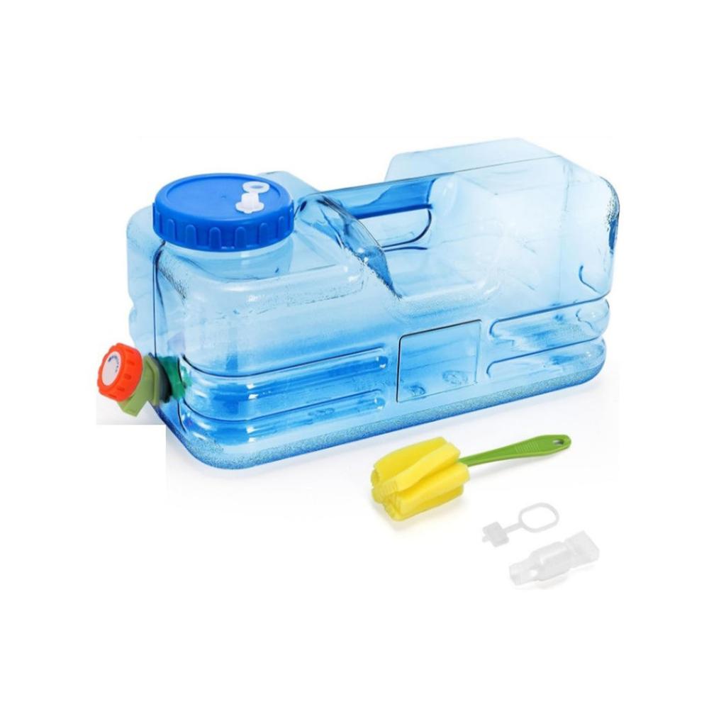 2.6 Gallon Portable Camping Water Jugs Builts In Tap Water Container Plastic Texture for Hiking Picnics Outdoor Event