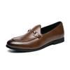 Fashion Mens Casual Shoes Leather Mens Classic Retro Buckle Loafers Moccasins Men Comfortable Office Dress Driving Flats Plus Size 48