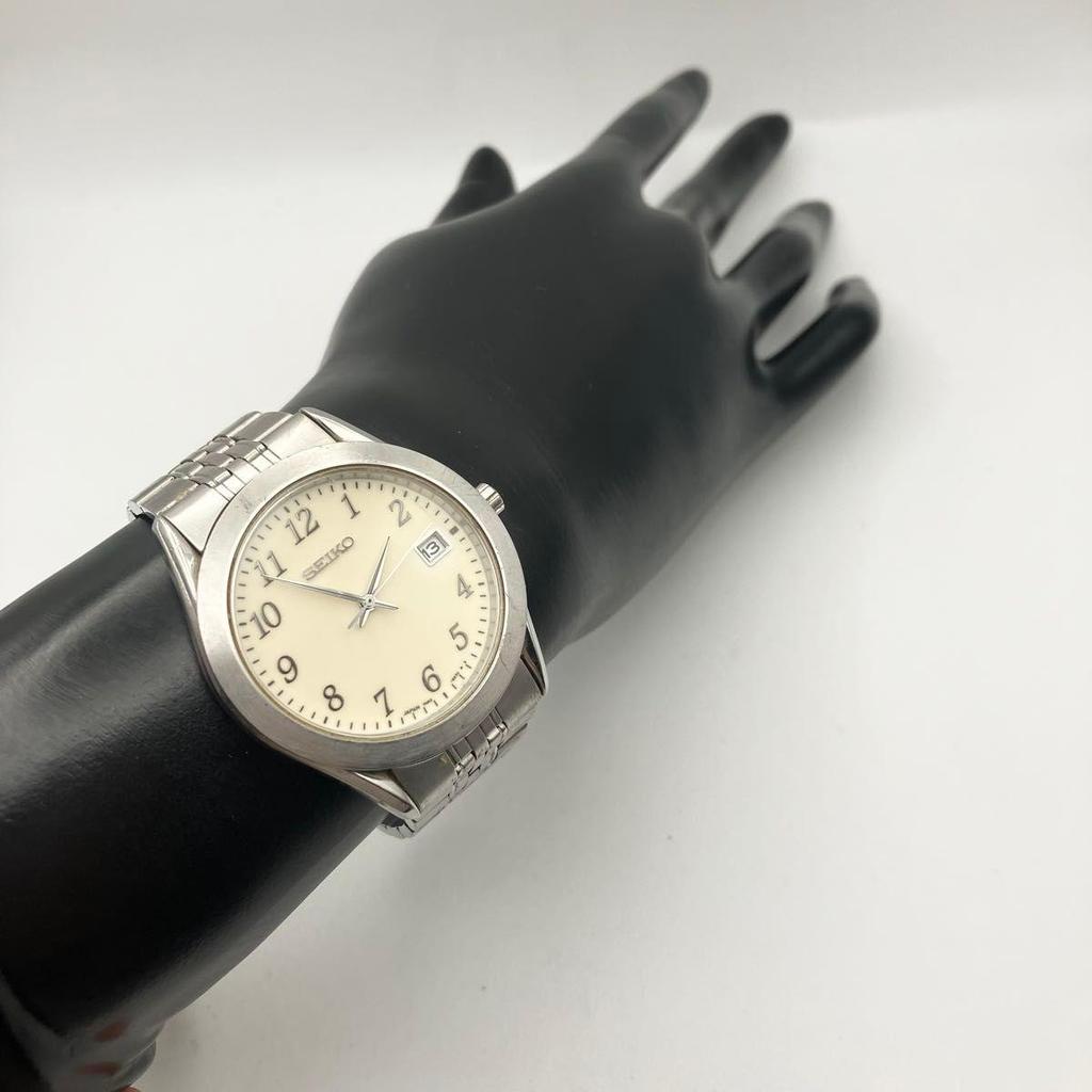 Used Working item SEIKO Men's Watch Quartz Silver Fully Lumibrite Seiko