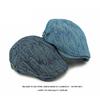 Cotton Jacquard Denim Beret Women British Vintage Forward Cap Men Striped Peaked Cap