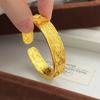 Peony Flower Chinese Style Bangle Opening Wrist Jewelry Exquisite Golden Bracelets  Banquet