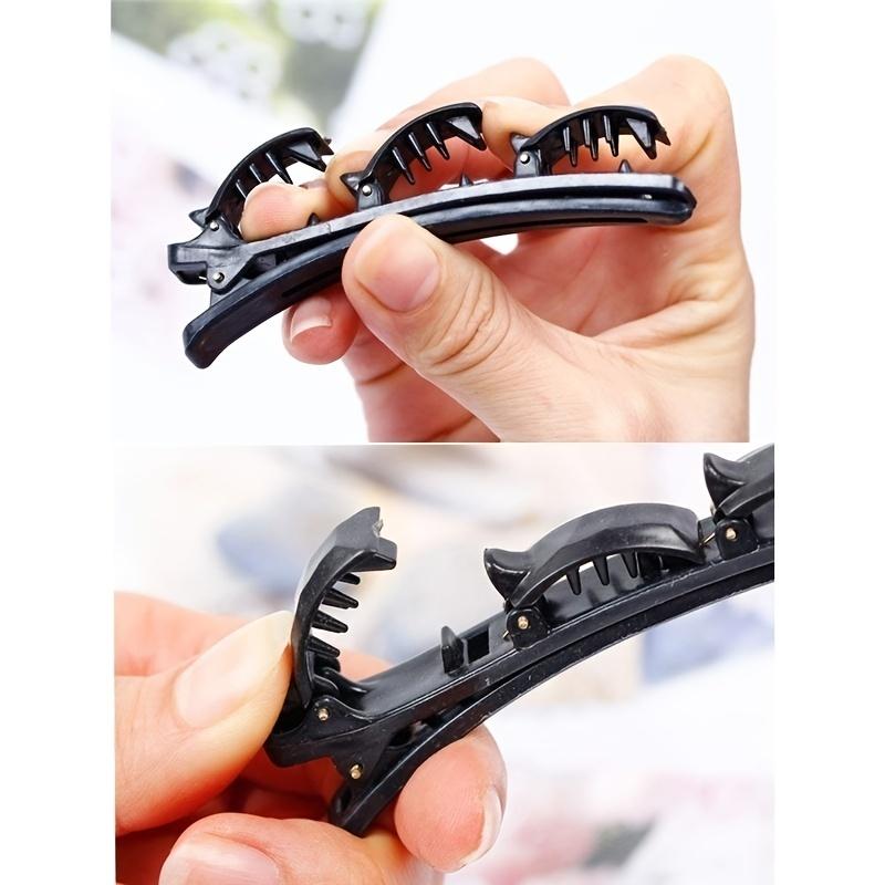 Elegant Plastic Hair Clips, Double Clip Twist Side Clamp, Solid Color Hairpin Set for Styling and Holding Hair in Place