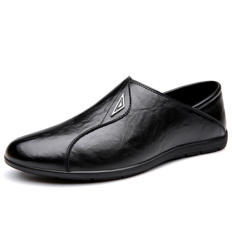 Men Breathable Casual Slip On Soft Sole Solid Color Business Daily Loafers