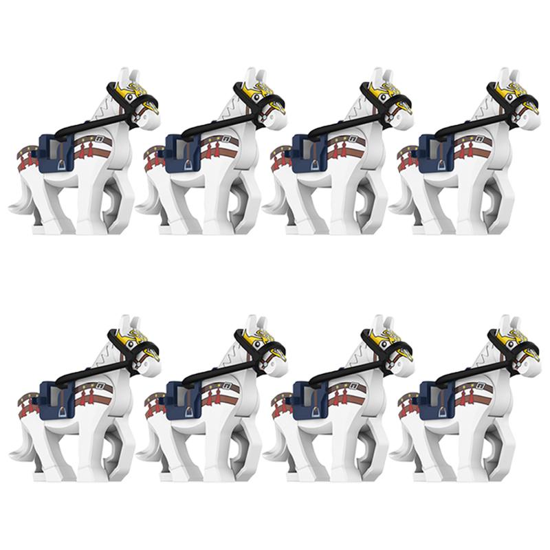 MOC Medieval Military Building Blocks Cavalry Regiment Knight Horse Animal Accessories Set Mini Bricks Buy Goods Boy Toy Gift