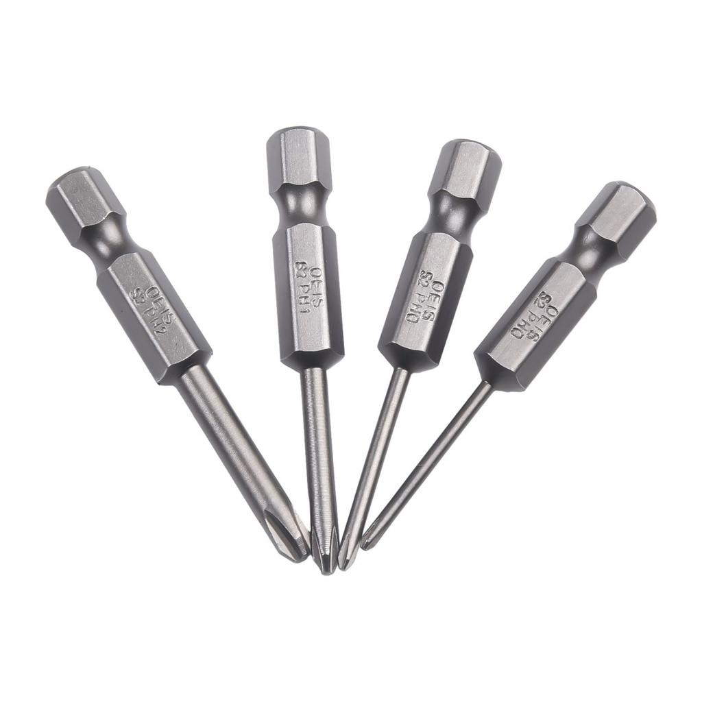 Screwdriver Bits PH1 PH2 4Pcs/set 50mm Alloy Steel