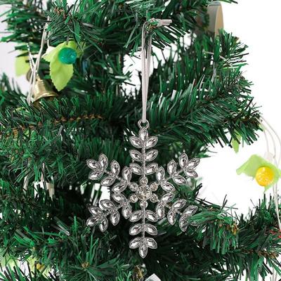 Metalowy Wisiorek Śnieżynka Rhinestone Super Błyszczący Wisiorek Choinkowy Wisząca Świąteczna Dekoracyjna Śnieżynka