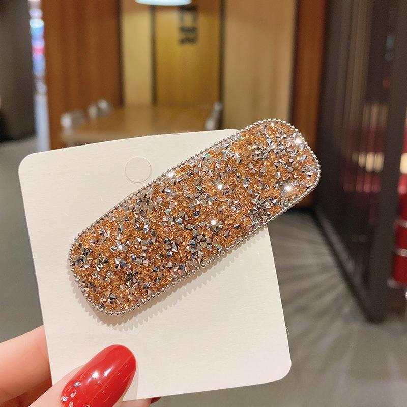 Beautiful Shiny Rhinestone Hairpins Creative Rectangular Hair Clips Woman's Hair Accessories