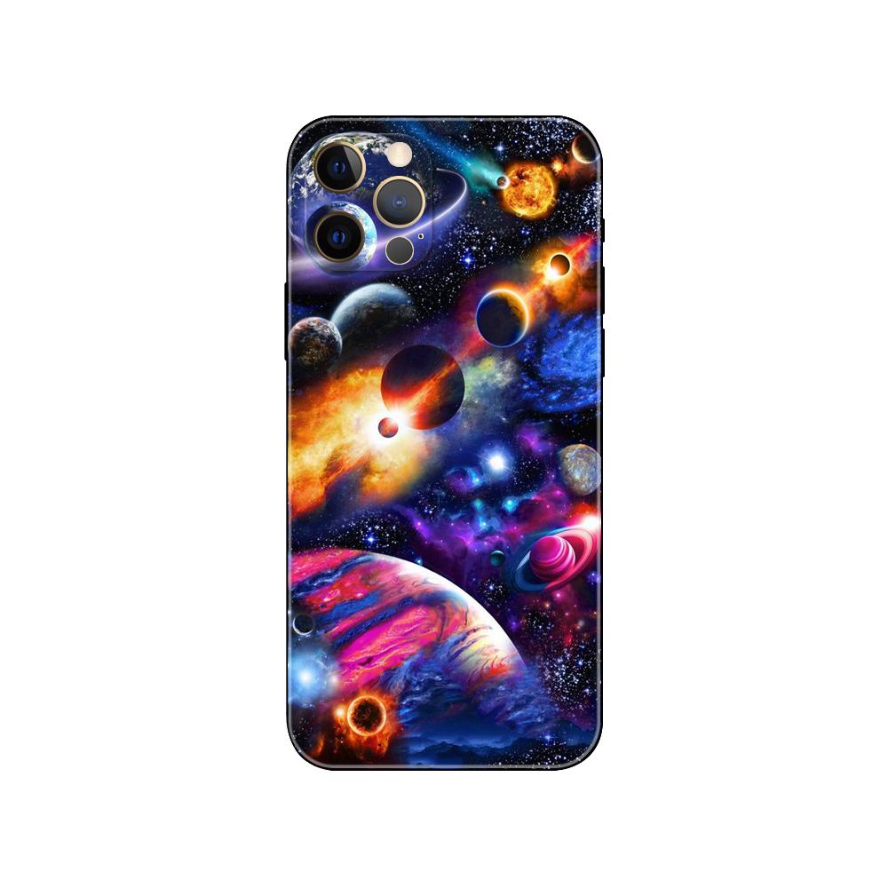 Interstellar Purple Space Star Phone Case for Iphone 5s 2020se 6s 7 8 Plus X 10 XR XS 11 12 13 Mini Pro MAX Black Tpu Back Cover