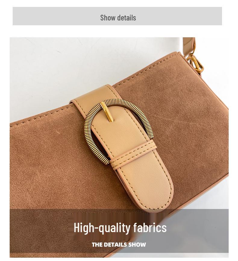 Retro Handbag: Niche Design Frosted Shoulder/Crossbody Bag