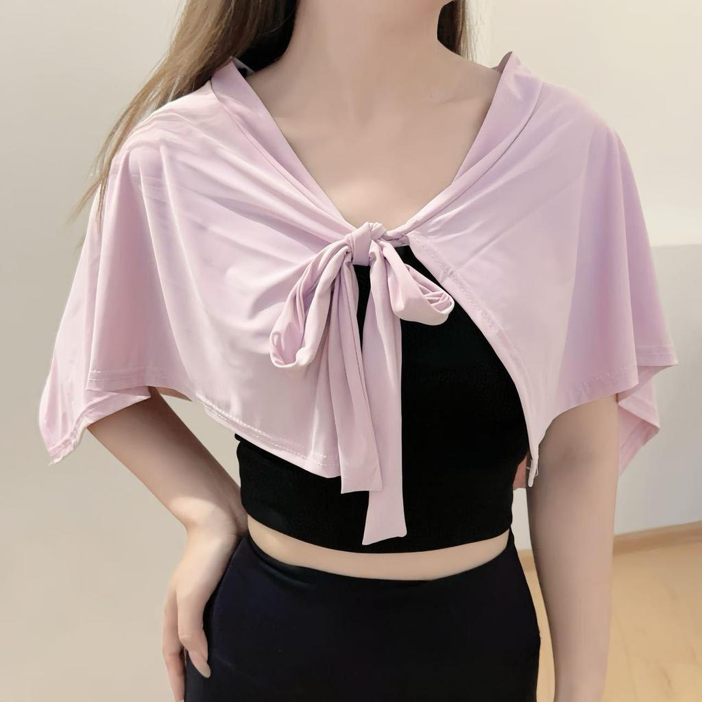 Versatile Ice Silk Yoga Shawl with Sun Protection & Hip-Covering Skirt Flap