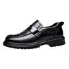 Herren Lederschuhe Leder atmungsaktiv Krokodilmuster Britischer Stil Business Dress Casual Herrenschuhe Dicke Lederschuhe