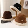 Autumn and Winter Bucket Hat Women's New Velvet Thickened Warm Bucket Hat Suede Versatile Ear Protector Basin Hat
