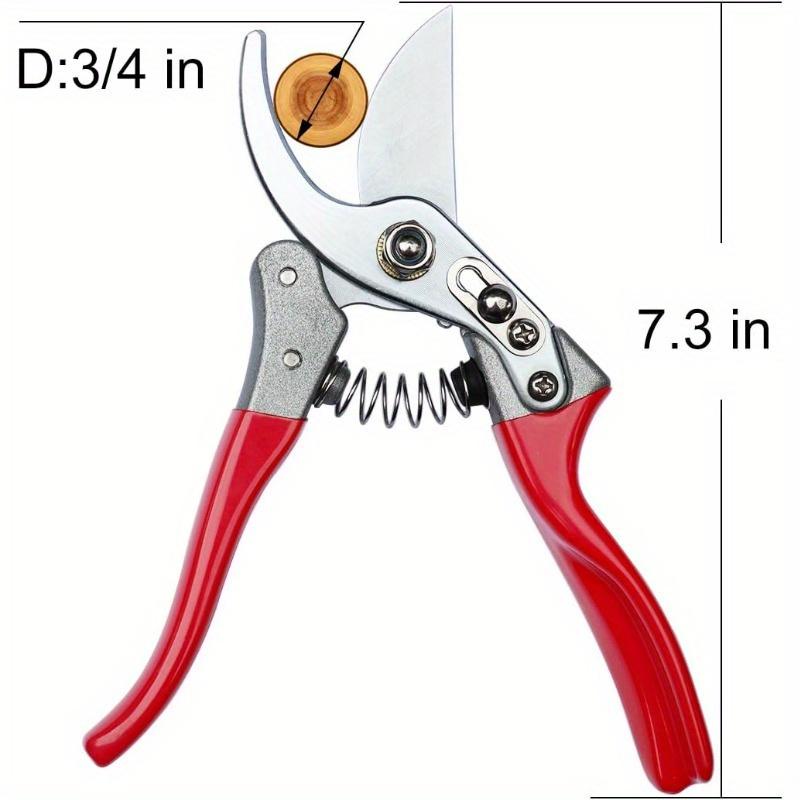 Damaly,Professional Heavy Duty Bypass Pruning Shears with Ergonomic Non-Slip Red Handles, SK-5 Steel Garden Clippers