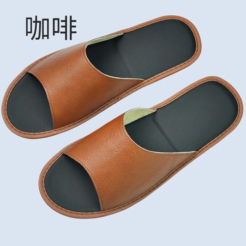 Prawdziwe Skórzane Kapcie Domowe Kapcie Letnie Sandały z Odkrytymi Palcami Męskie Damskie dla Seniorów Casualowe Jednosuwkowe Buty