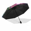 Pink Ranger Automatic Folding Umbrella: Portable 3-Fold Design with 8-Bone Frame - Perfect for Fans, Travelers, and Daily Use0104329a