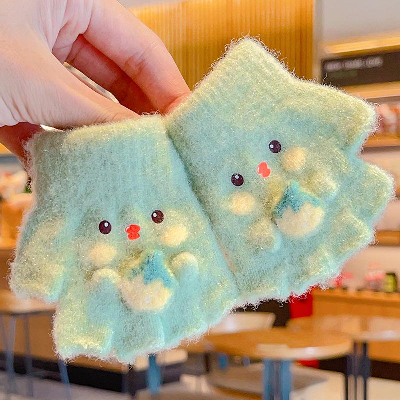 Warm Winter Half-Finger Gloves for Toddlers, Ages 1-3 – Cute Design for Boys and Girls