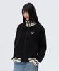 Not Only For Today Waffle Jersey Track Zip-Up Jacket [Black]