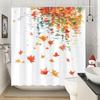 1Pc Autumn Maple Leaf Shower Curtain - Vibrant Fall Foliage Bathroom Decor With Red, Orange, Yellow, Green, White - Machine Wash