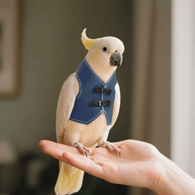 Decorative Leather Pet Birds Vest Adjustable Breathable Parrot Costume Vintage Style Birds Cosplay Outfit Photography Prop