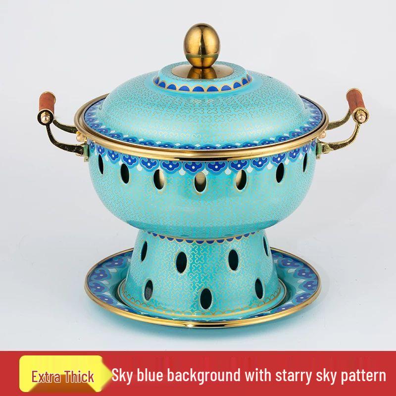 Qiuqiao Cloisonne Personal Copper Hot Pot