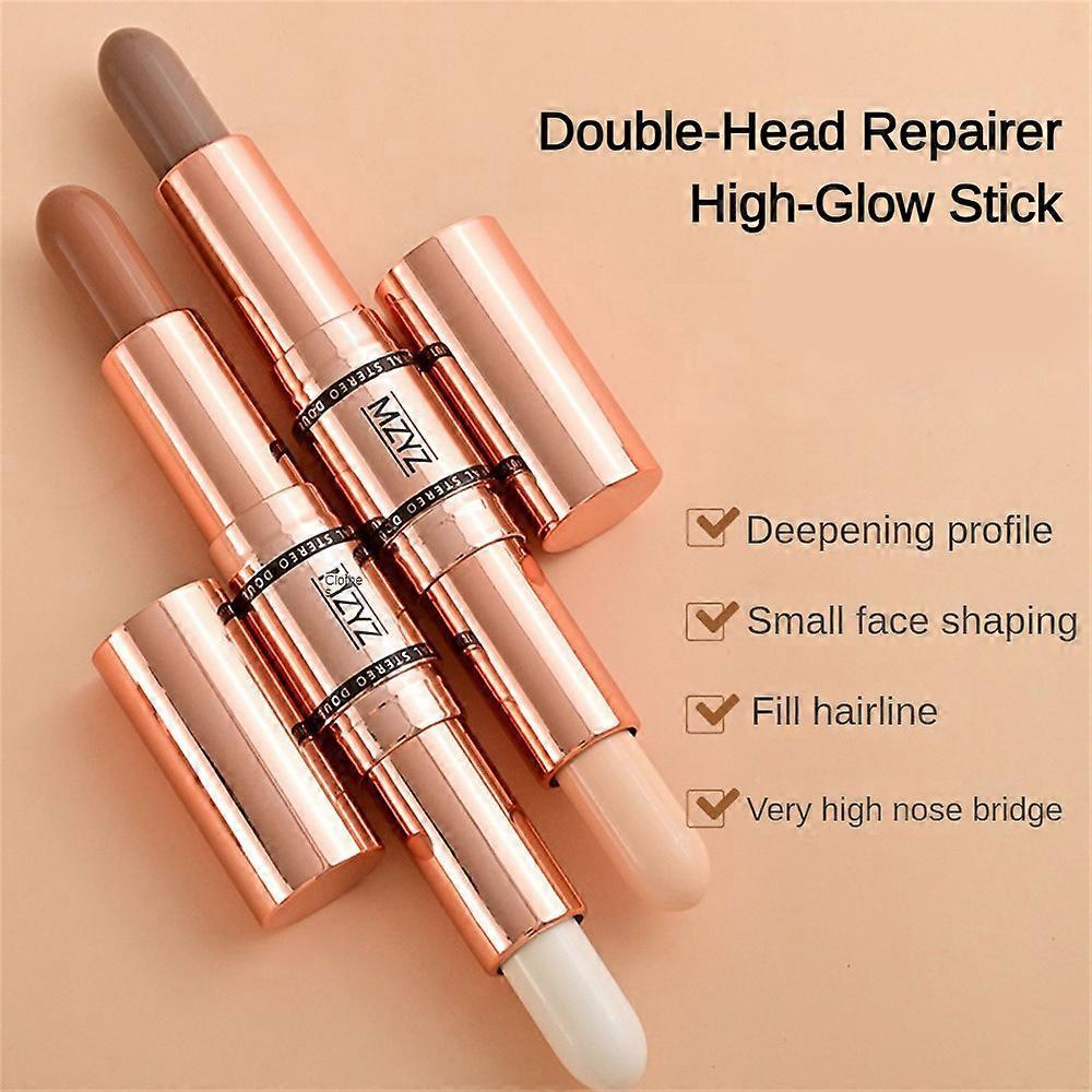 MZYZ Double Head Makeup Stick-Natural Highlighter & Contour,Face/Eye Shadow/Nose